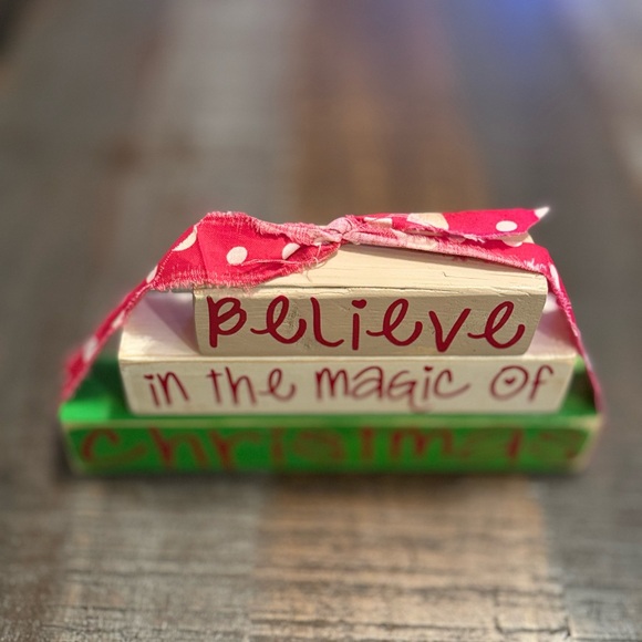 Believe in the Magic of Christmas Wooden Block Decoration 9 X 4.5 inches - Picture 2 of 5
